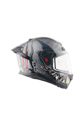 Axor Saber Savage - Athena Grey Grey Ece 22.06 Kapalı Kask Gri - Titanyum