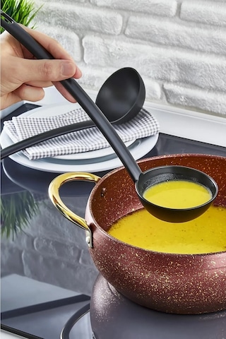 1 Adet Pratik Yanmaz Yapışmaz Teflon Kepçe- 220 Dereceye Dayanır