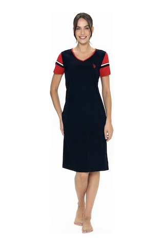 U.s. Polo Assn. 20009 Kadın Lacıvert Kısa Kollu V Yaka Gecelik Lacivert