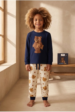 Katia&bony Çocuk Uykucu Teddy Desenli Kutulu Pijama Takımı Lacivert Lacivert