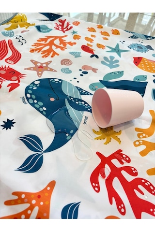 Yorni Seaworld Family İkili Ekonomik Set Sıvı Geçirmez Alt Açma Örtüsü Bebek Bakım Örtüsü 65x80cm Büyük Bo