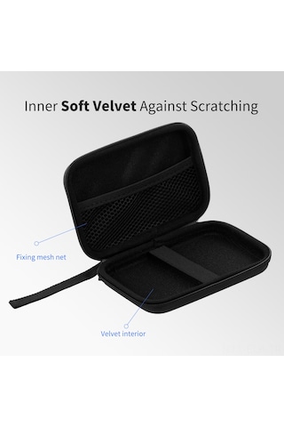 Xindoker 2.5 İnç Sabit Disk Korumalı Kutu - Darbe Emici, Sürtünmeye Dayanıklı, Usb Kablosu Ve Adaptör İçin Bol Boşluklu Taşınabilir Eva Çantası Siyah