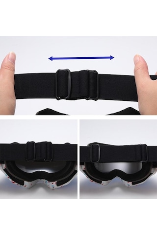 Schulzz UV400 Korumalı Buğu Önleyici Çift Katmanlı Kayak Gözlüğü Beyaz