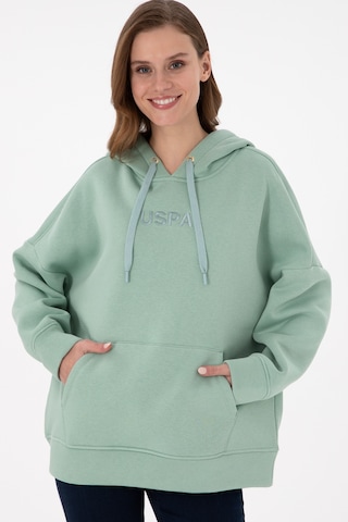 U.S. Polo Assn. Kadın Su Yeşili Kapüşonlu Sweatshirt 50292370-VR048