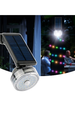 2in1 Güneş Enerjili 8mt Peri Led + Hareket Sensörlü Solar Lamba