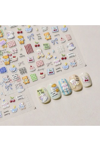 Flybuy : Tatlı Aşk Buketi & Kek - 5d Nail Art - Kiraz, Limon, Dantel To4399