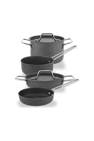 Hascevher Mini Chef Granit Oyuncak 6 Pcs Tencere Seti Granit Kaplamalı