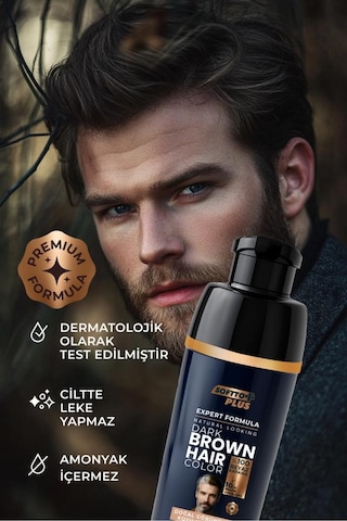 Softto Plus Expert Men Dark Brown Hair Color Koyu Kahve Geliştirilmiş Formül Doğal Görünüm