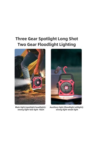 West Biking Çok Fonksiyonlu Kamp Fanı Açık Taşınabilir Işık Hızlı Kırmızı Kızıl