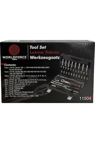 Worldforce 60 Parça S-Ultra 1/4" Uzatmalı Cırcır Lokma Takımı
