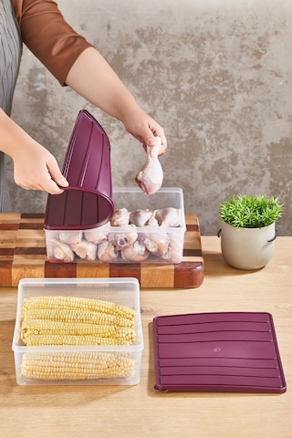 Selka Home 2 Adet 4 Lt. Nora Organizer Buzdolabı Buzluk Düzenleyici Saklama Kabı