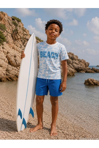 Civil Boys Basic 6-9 Yaş Deniz Şort - Mavi Koyu Turkuaz