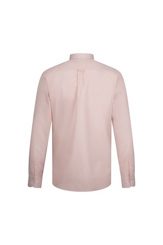 Hatemoğlu Pembe Comfort Fit 100% Pamuk Slim Yaka Uzun Kollu Spor Gömlek Pembe