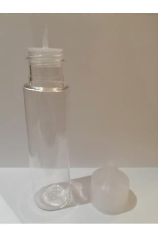 60ml Şeffaf Gorilla Şişe Beyaz Kapak, Plastik Şişe, Boş Şişe, Likit Şişesi, 50 Adet Şeffaf