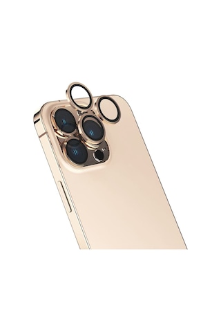 Apple Uyumlu iPhone 16 Pro Max Zore Mikro Kamera Lens Koruyucu Desert Titanyum