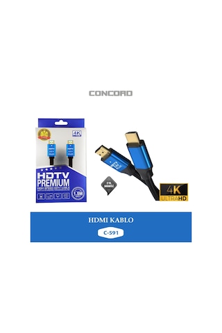 C-591 Hdtv Premium Yüksek Hızlı 4k Ultra Hd 1.5mt Hdmı Kablo