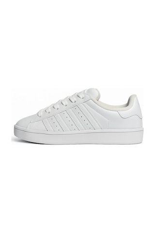 Unisex Günlük Spor Ayakkabı Kaymaz Yumuşak Taban Rahat Bağcıklı Sneaker 473 Beyaz