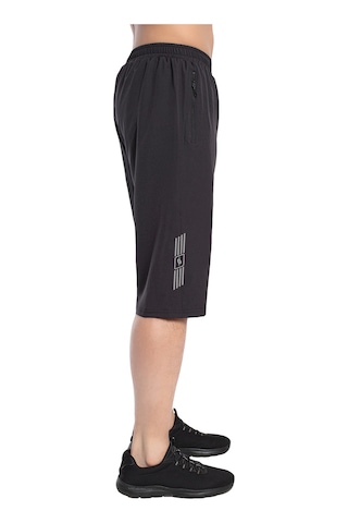 Crozwise 8036-06 Lycra Armüllü Battal Boy Erkek Spor Kapri Antrasit