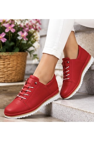 N Napa Shoe Np.571ikırmızı Deri Ayakkabı Kırmızı