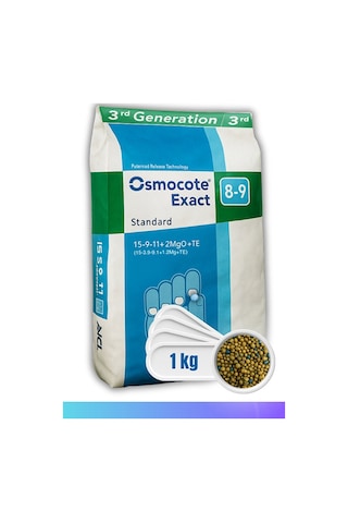 Osmocote Exact Standard 15-9-11 + 2mgo + Te 8-9 Ay Kontrollü Salınımlı Gübre 50 Gram 50 Gr
