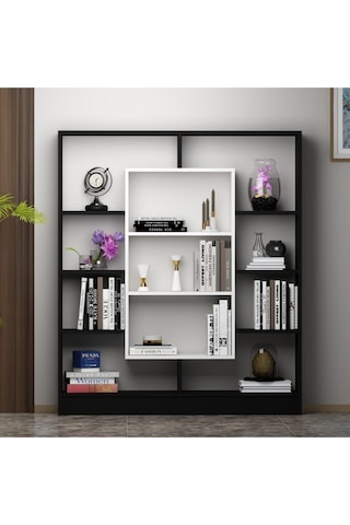 Venüs Kitaplık - Siyah / Parlak Beyaz