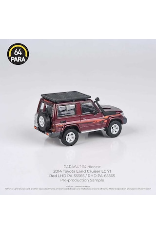 Para64 Toyota 2014 Land Cruiser 71 Short Wheels Base Red W Roof Rack Rhd Pa-65565 Çok Renkli