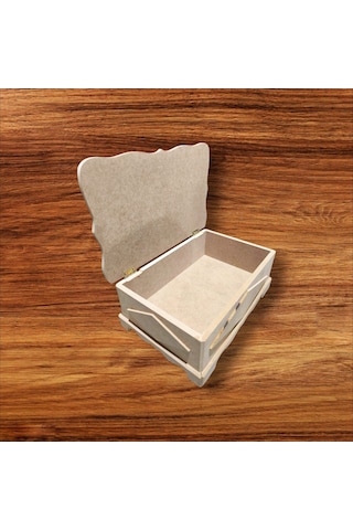 Ahşap- Boyanabilir- Ayaklı Çok Amaçlı Dekoratif Kutu