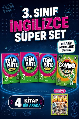 3.sınıf Team Mate Practice Book + Vocabulary Book + Test Book Set + Combo Smılıng Practice Hediyeli