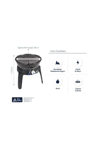 Aygaz Safari Chef 30 Lp Barbekü - Tüplü Gümüş - Siyah