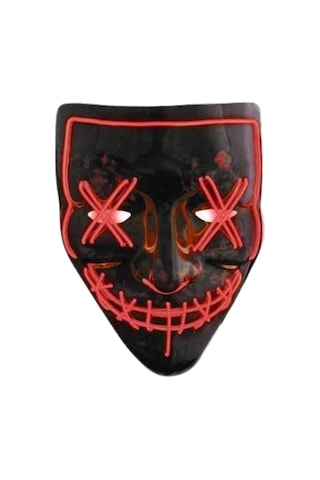 Teknodayım Hallowen Parti Maskesi Neon Led Işıklı Maske 3 Modlu Cadılar Bayramı Maskesi