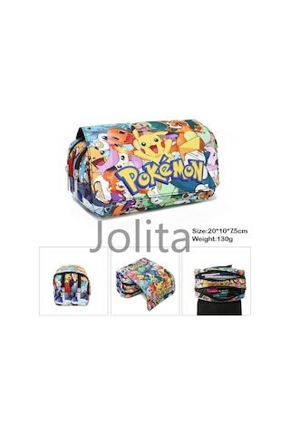 Pokemon Pokemon Pikachu Kalem Çantası Kırtasiye Kutusu İlk Ve Orta Okul Öğrencileri Karikatür Kalem Çantası-kd12002