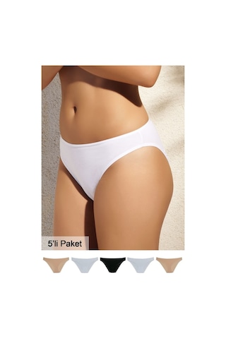 Pierre Cardin 2055 Kadın Basic Brief 5Li Asorti Paket Külot