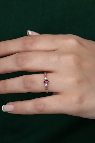 Gümüş Prenses Yüzük Rose Gold Kaplama 925 Ayar Gümüş Rose Gold (511779963)