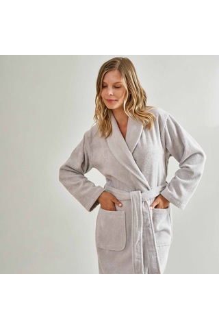 Linens Soft Pamuk Bornoz Gri M Gri
