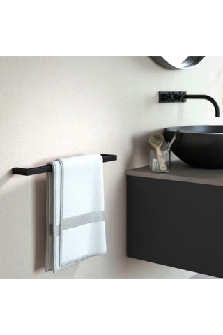 Vanas Duvar Askılı Banyo Ve Lavabo Havlu Askılığı Siyah