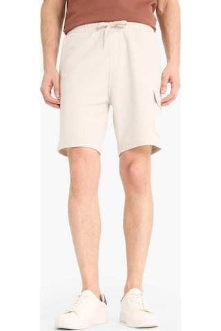 Defacto Regular Fit Dokulu Düz Paça Kargo Cepli Basic Düz Şort B8796AX24SM Bej