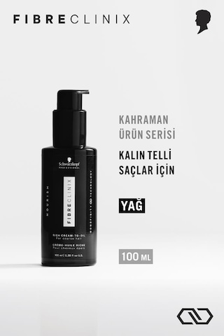 Fibre Clinix Kalın Telli Saçlar İçin Onarım Yağı 100ml Rich Cream-to-oil