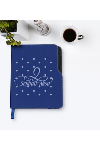 Kişiye Özel Isimli Lacivert Termo Deri Defter-4