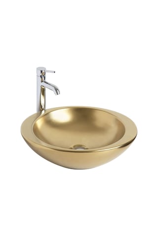 Smanni - Adara Tezgah Üstü Lavabo Mat Altın - Lv1020-207- Altın