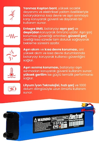 Volta Vt1 Batarya Yüksek Kapsite 36v 9.600 Mah