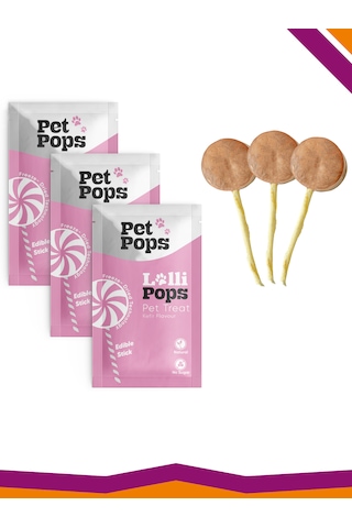 Lollipops Tavuk Ciğeri Kefir 3'lü Kedi Köpek Ödül Lolipopu