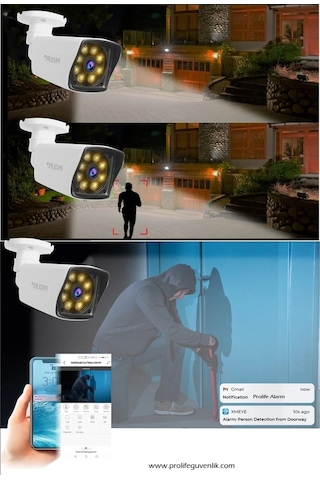 5 Kameralı Gece Renkli 8 Adet Warm Ledli Yeni Nesil 5 Mp Kuruluma Hazır Güvenlik Kamerası Seti