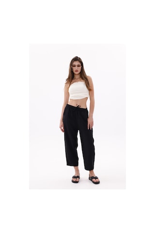 Genius Store Kadın Şalvar Cepli Ayrobin Şalvar Pantolon Ayarlanabilir Beli Lastikli Pantolon Kadın-şalvar Siyah