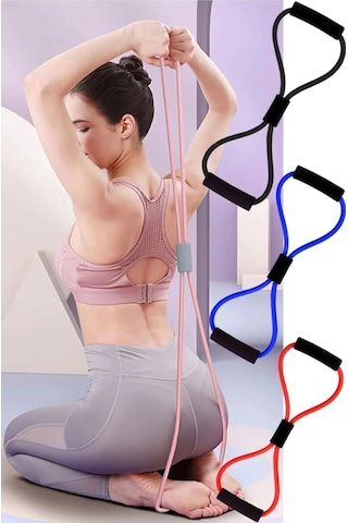 Mucit Home Pilates Direnç Lastiği İpi Vücut Şekillendirici Kelebek Direnç Lastiği Güç Lastiği 1 Adet Renkli