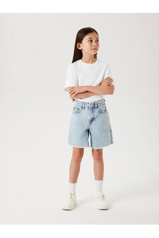 Name It Nkfbella Hw Wide Kız Çocuk Denim Şort 13240207 Mavi