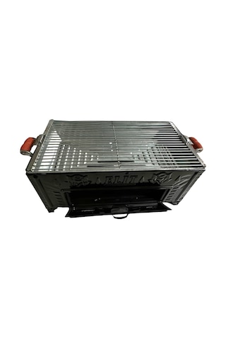 Cemre E2 Model Kömürlü Emaye Mangal İzgaralı Büyük Boy Inox