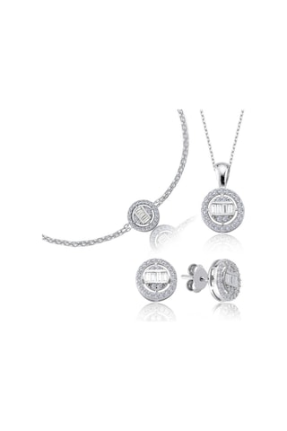 Mia Vento Pırlanta Montür Baget Yuvarlak Üçlü Gümüş Mini Set