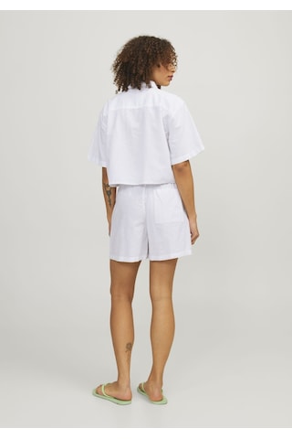Jack & Jones Kadın Crop Keten Gömlek - Lulu 12231335 White Bej