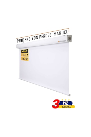 Gölge Stor Manuel HD 4K 8K Projeksiyon Perdesi 250 x 190 CM