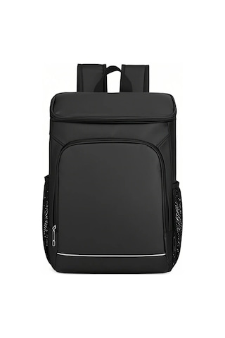 Ranyeek 24l Isı Ve Soğuk Tutucu Sırt Çantası, Su Geçirmez Oxford Kumaş, Leakproof Aluminyum Foli, Gece Güvenliği Yansıtıcı Şeritler, Piknik Kamp İçin Siyah Siyah